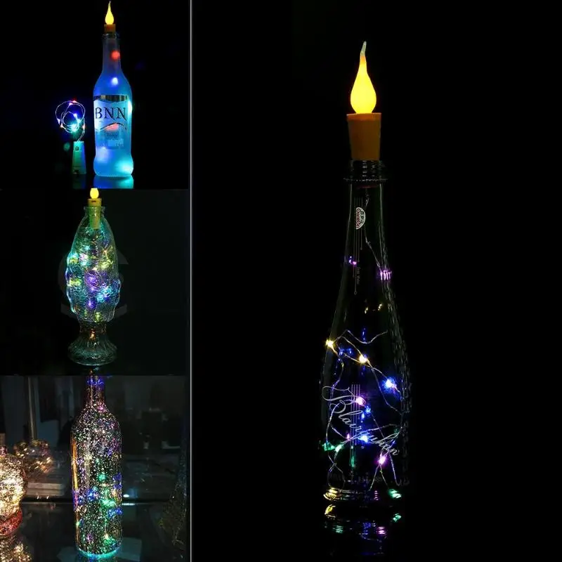 6 шт 2 m/6.56ft 10 светодиодный пробка для бутылок гирлянды для бутылок Пробка для Стекло Craft светодиодный огни строки свадебные Новый год