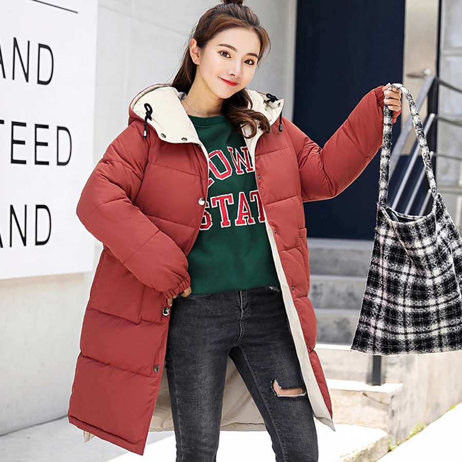 MANDADI winter jacket women 2018 cotton-padded thick warm hooded long coat women parka outwear female Both Two Sides Can Be Wear
