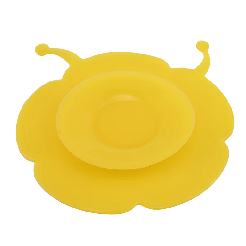 Baby Children Kids Bowl Sucker Suction Double Sided Non-Slip Baby Feeding Silicone Tableware Plate Dishes - Цвет: yellow