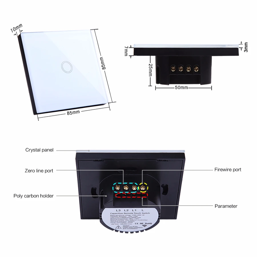  Vhome EU standard touch switches & wireless remote controlRF433Mhz Smart wall lamp bulb remote cont - 32954795951