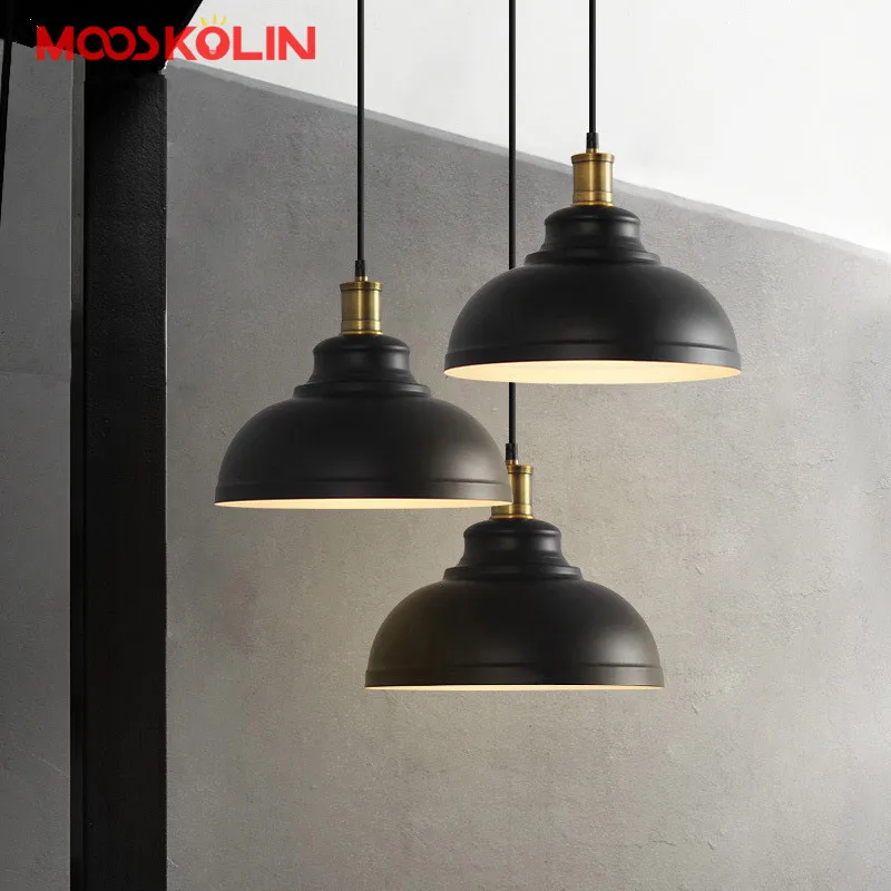 Suspension Industrielle Vintage E27 Lustre Abat-jour Retro Pour Cuisine Salle Salon Chambre Dore