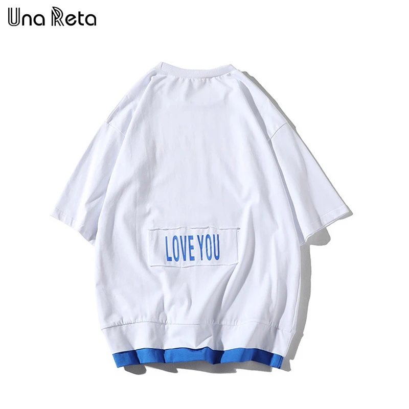 Una Reta Мужские футболки в европейском и американском стиле, повседневные свободные топы с коротким рукавом, футболки, уличная мужская летняя футболка в стиле хип-хоп