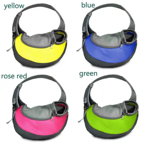 

Pet Puppy Carrier Outdoor Travel Handbag Pouch Mesh Oxford Single Shoulder Bag Sling Mesh Comfort Travel Tote Shoulder Bag