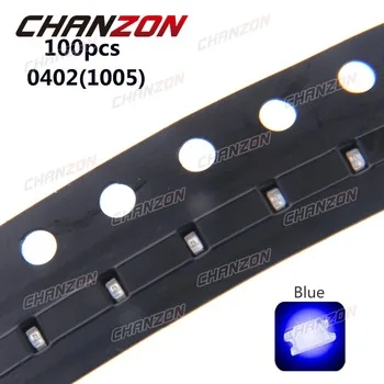 100pcs 0402 (1005) Blue SMD LED Diode 460 - 465nm 20mA Light Emitting Diode Lamp SMT Bead Electronics Components Surface Mount