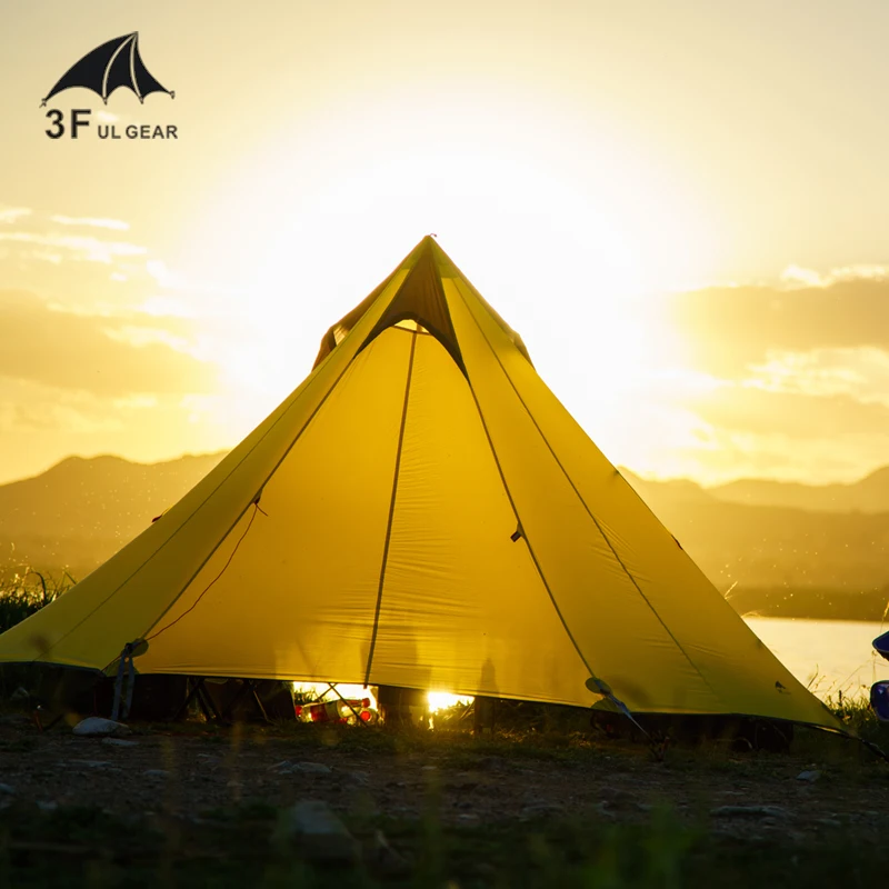 

DHL free shipping 3f ul gear Tent 15D Silicone Fabric Ultralight 2 Person Double Layers professional tower Rodless Tent