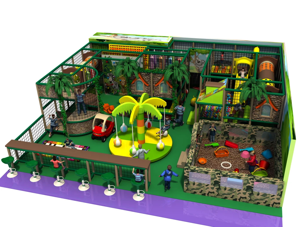 

Kids indoor soft naughty castle playground structure park with trampoline and ball pool YLW-IN171037