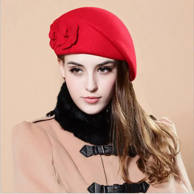 

Women Lady Beret Braided Baggy Beanie Crochet Hat Airline Stewardess Knitted Cap