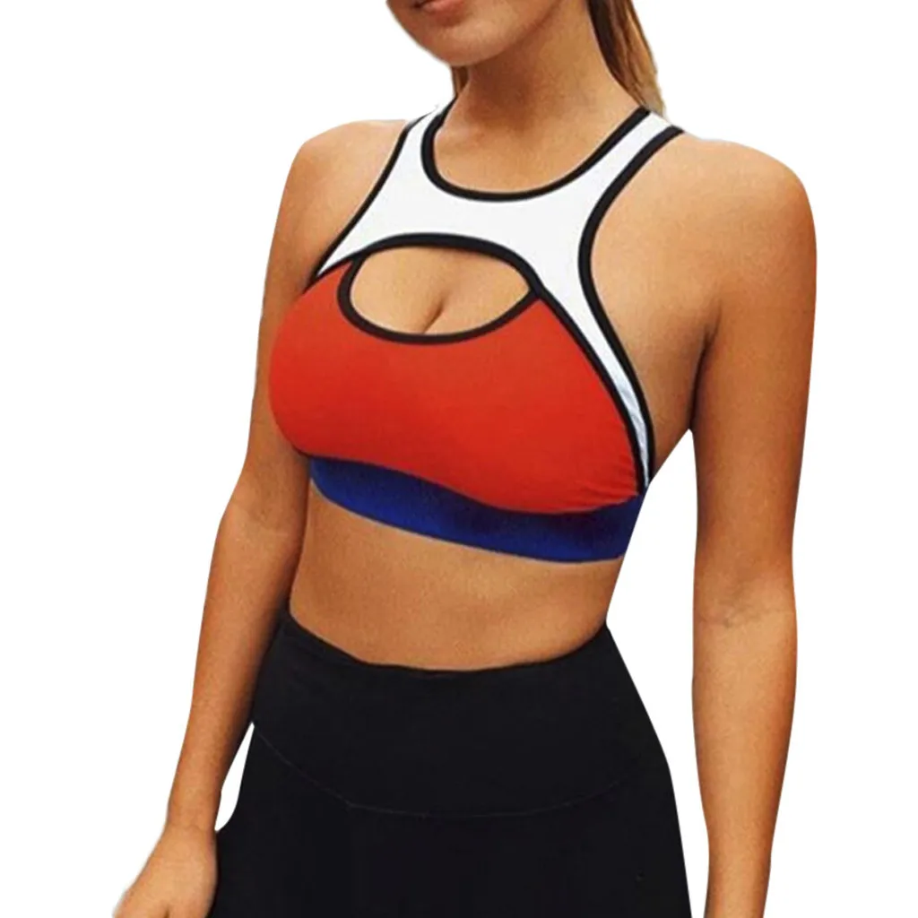 Women Solid Color Padded High Impact Workout Running
