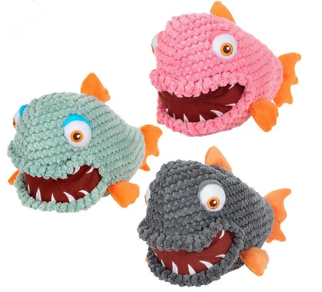

Plush Shark Pet Dog Interactive Toys Dog Chewing Sound Toys Pet Training Products for Teddy Large Dogs