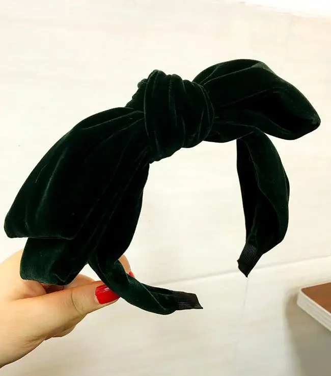 Модная женская бархатная однотонная повязка на голову для девочек, завязанная бантом, повязка на голову с милыми заячьими ушками, резинки для волос, женские аксессуары для волос