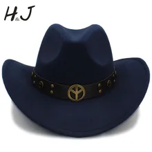 Мужская шерстяная открытая западная ковбойская шляпа для джентльмена ковбойская джазовая конная шапка Sombrero Hombre размер 56-58 см