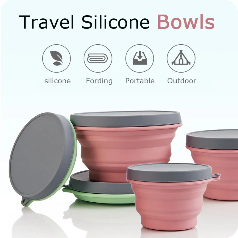 

Vanzlife portable travel silicone folding bowl multi-function anti-fall outdoor retractable picnic bowl lunch box