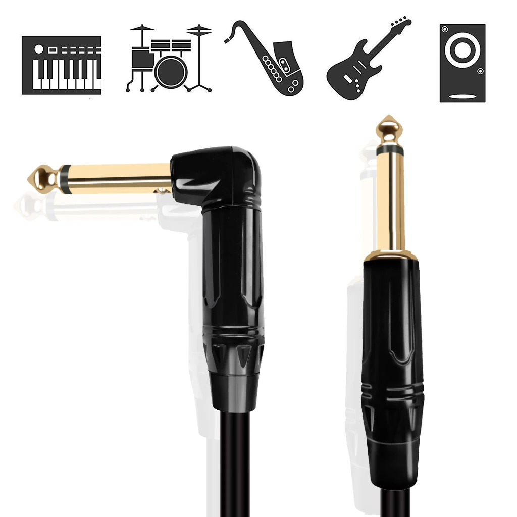 Guitar Cable 10ft with 6.3mm Mute Switch Plug to Pedal,Mixer,Guitar