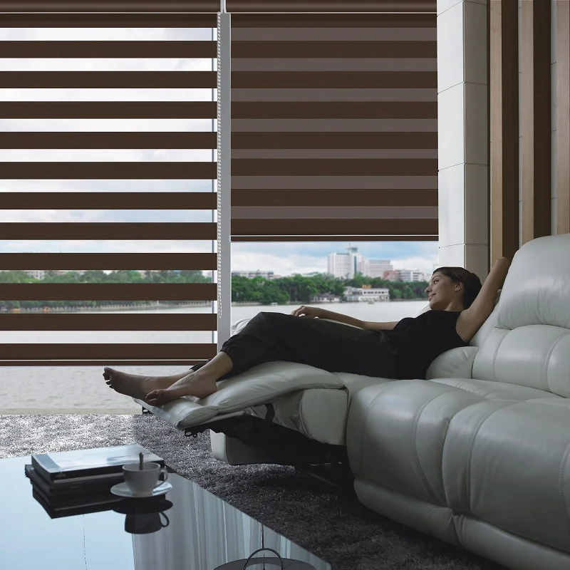 

Korean Style Double Layer Blinds Zebra Roller Blinds Rainbow Blinds JN826