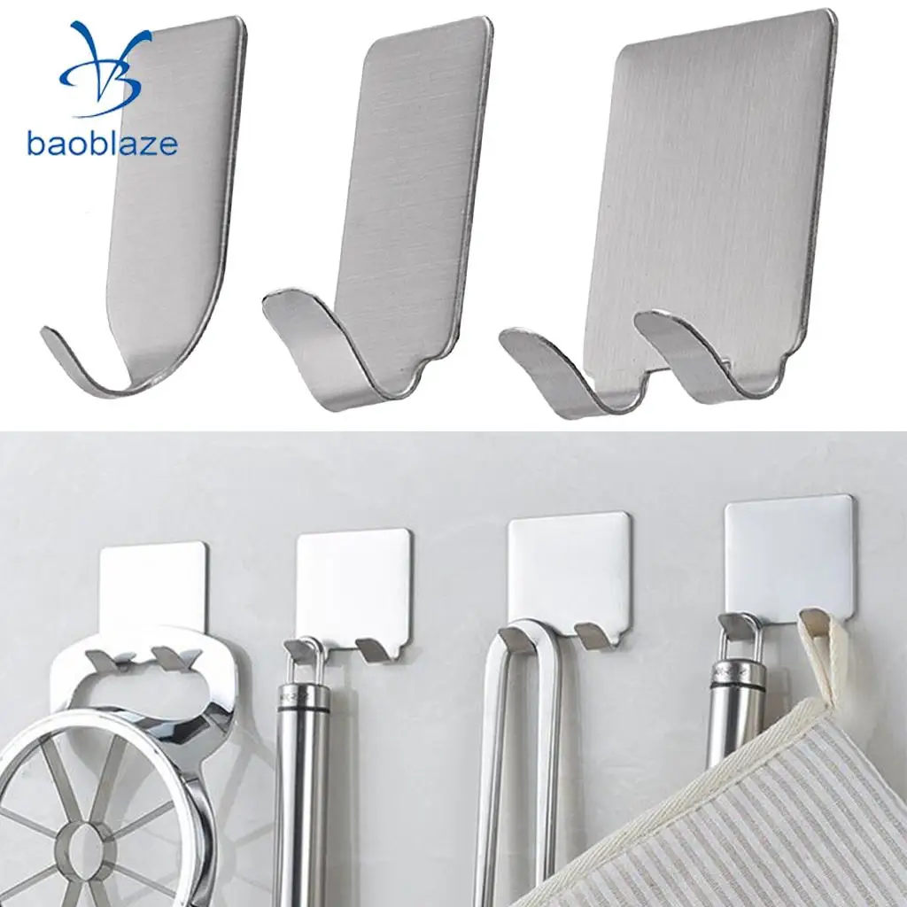 Stainless Steel Bathroom Coat Robe Hat Towel Hanger Rack Hooks 3 Design to Choose