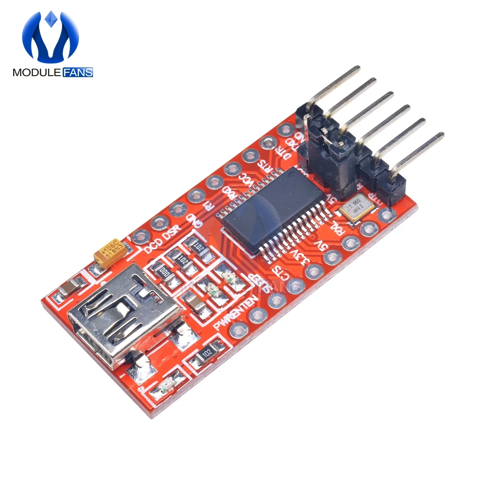 FT232RL FT232 FTDI USB 3,3 В 5,5 В к ttl последовательный адаптер модуль мини порт для Arduino Pro до 232 основной программы загрузчик - Цвет: Красный