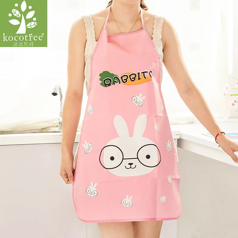 

Hot Sale Mother Gift Cute Cartoon Rabbit Pattern Women Aprons Waterproof Kitchen Cooking Apron Sleeveless cooking Accessory