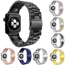 Нержавеющая сталь ремешок для наручных часов Apple Watch, версии 44 мм 42 40 38 мм металлический браслет наручный ремень ремешок для наручных часов iWatch, 5/4/3/2/1 ремешок