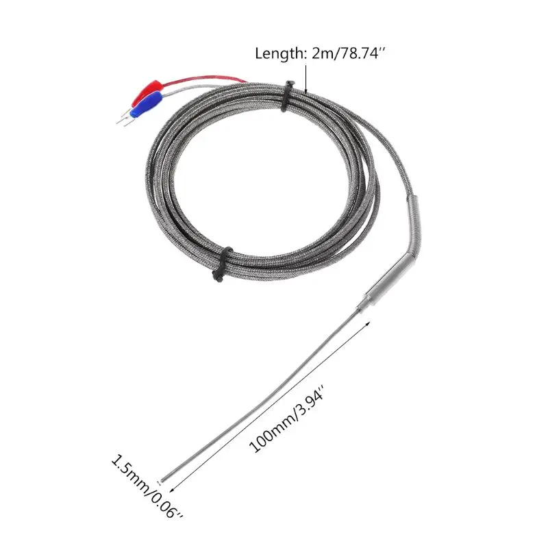 2 м термопара типа K из нержавеющей стали 1,5 мм датчик температуры