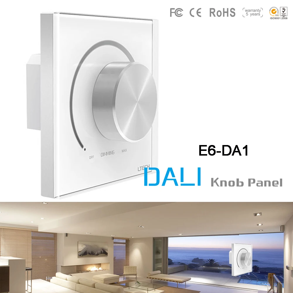 

LTECH Wall Mount Dali led DALI knob panel Dimmer Dali LED Switch Controller E6-DA1 for led strip COB down light