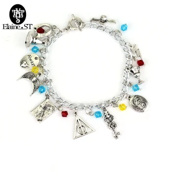 

Wholesale Horcrux Charm Bracelets Deathly Hallows Collier Cross Maxi Statement Jewelry Unisex Christmas Gift Gryffindor