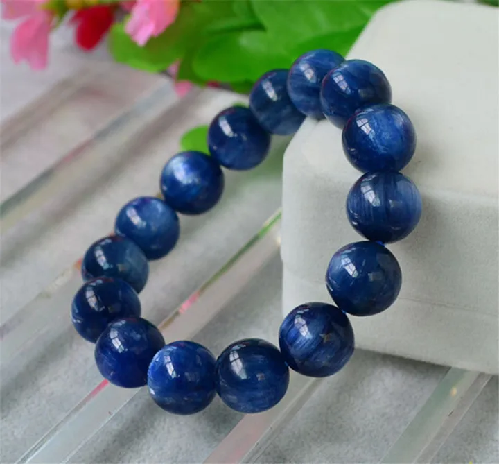 Natural Kyanite Round Beads Stretch Bracelet 11mm 