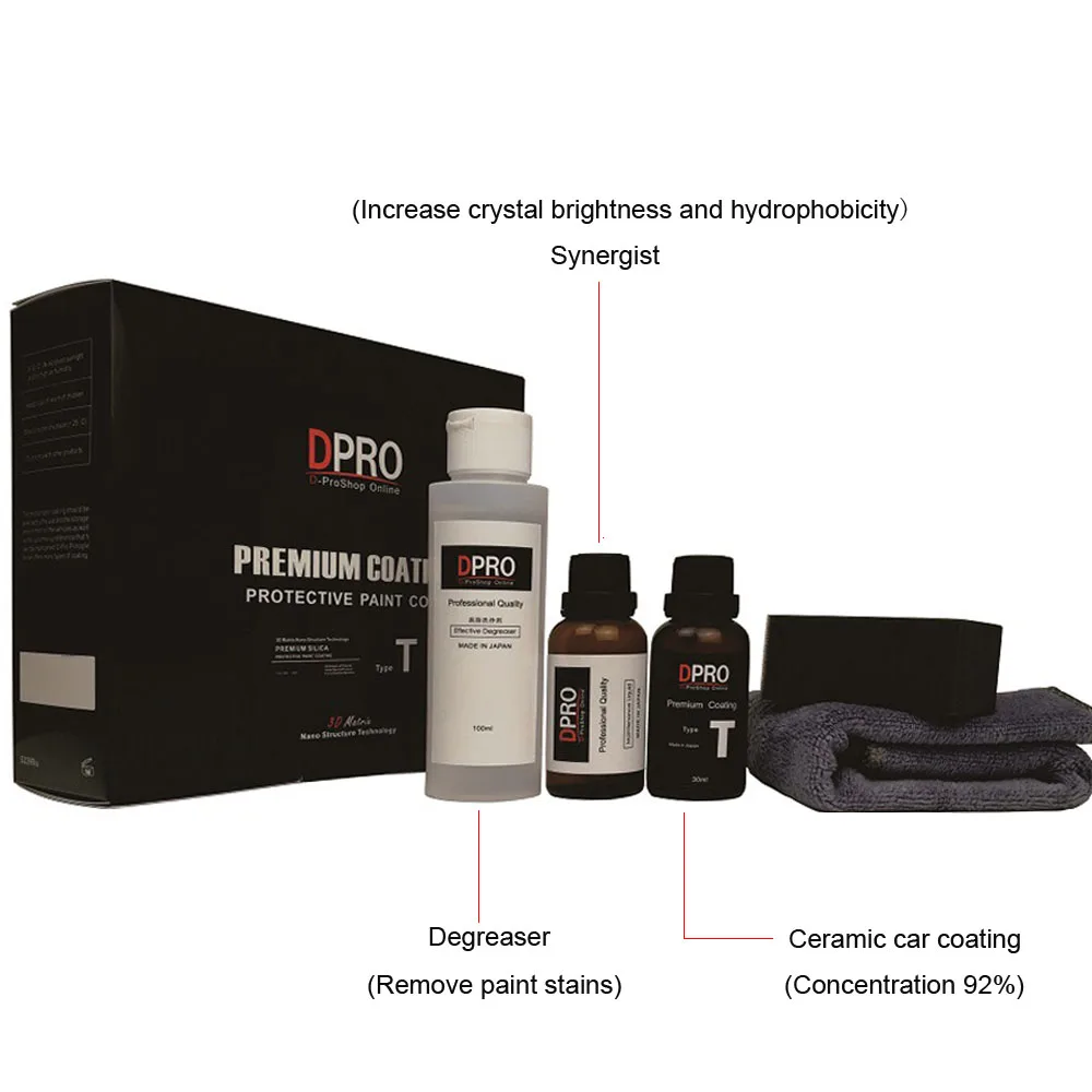 Cheap Ceramic Car Coating T set nano coating liquid glass Anti scratch Car Polish Car Liquid Ceramic Coat 160ml kit for 2 cars