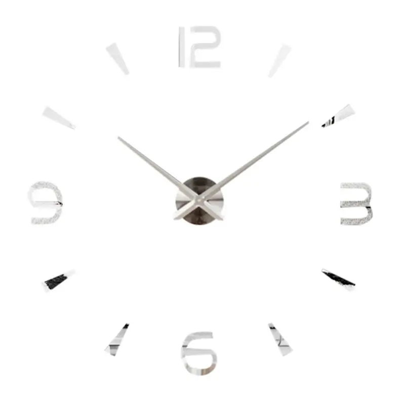 Sticker Clock Modern Large 3D DIY Mirror Surface Art Wall Clock Sticker Home Office Decor Mechanical Clock Fashion Hot New Feb11