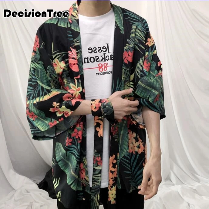 2019 summer mens kimono designer cool japanese clothes swag male streetwear casual outwear jackets harajuku cardigan outwear