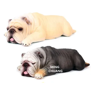 

Cute Puppy Statue Simulation Sleepy Bulldog plastic Action Figure Collectible Model Toy Home Decor Birthday Gift 4CM OPP D972