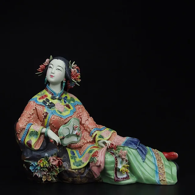 Folk Art Porcelain Ceramic Traditional Chinese Lady Figurine Collection