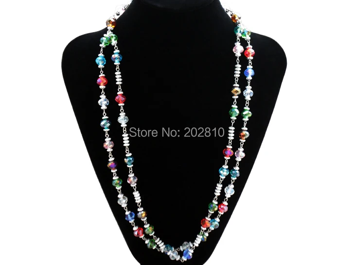 Jewelry factory trendy best selling multicolor crystal beads necklace