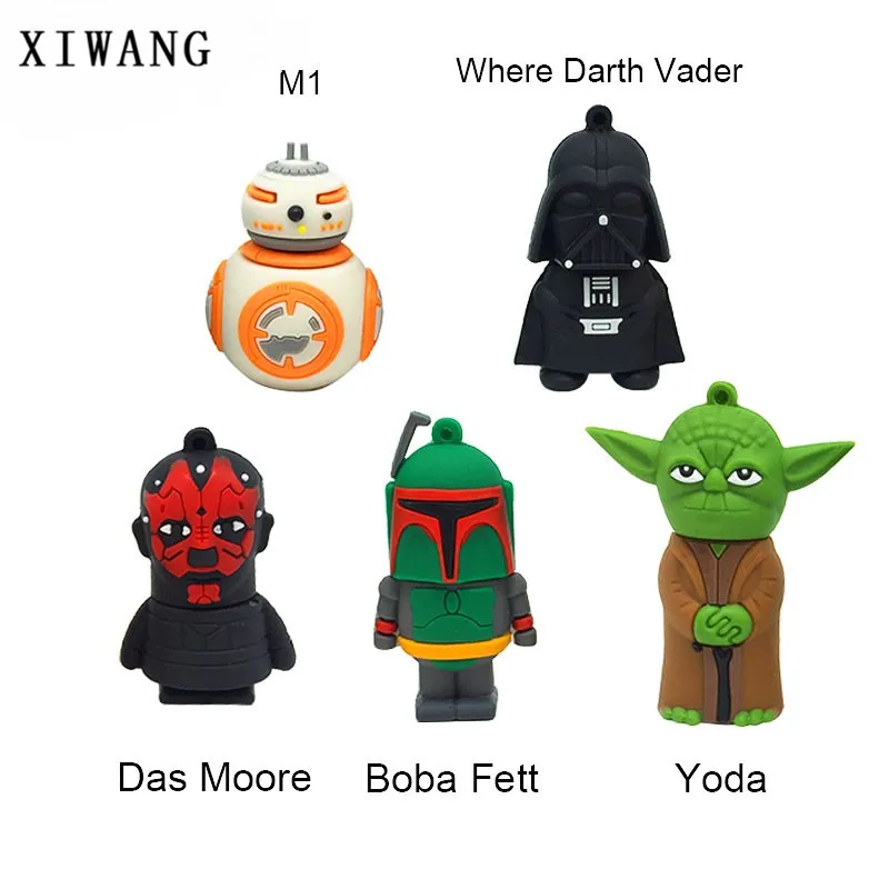 Cartoon Darth pen drive 128gb Vader Star Wars USB Flash Drive USB 2.0 4GB 8GB 16GB 32GB 64GB pendrive Memory Stick Holiday Gift