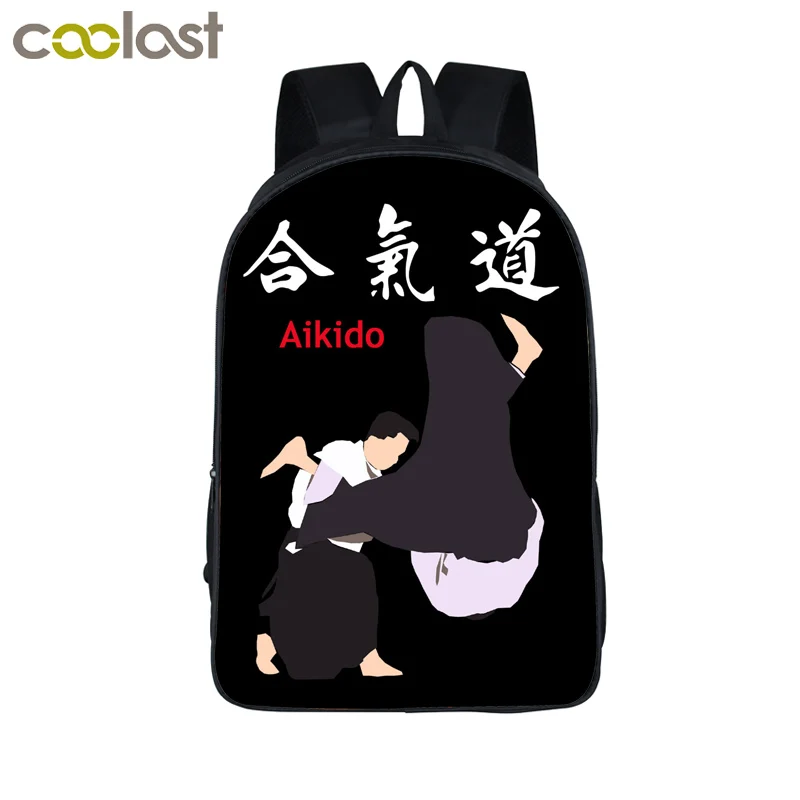 Billige Kühlen Kampfkunst Judo Taekwondo Frauen Rucksäcke für Teenager Mädchen Jungen Karate Aikido Kinder Schule Taschen 3D Laptop mochila