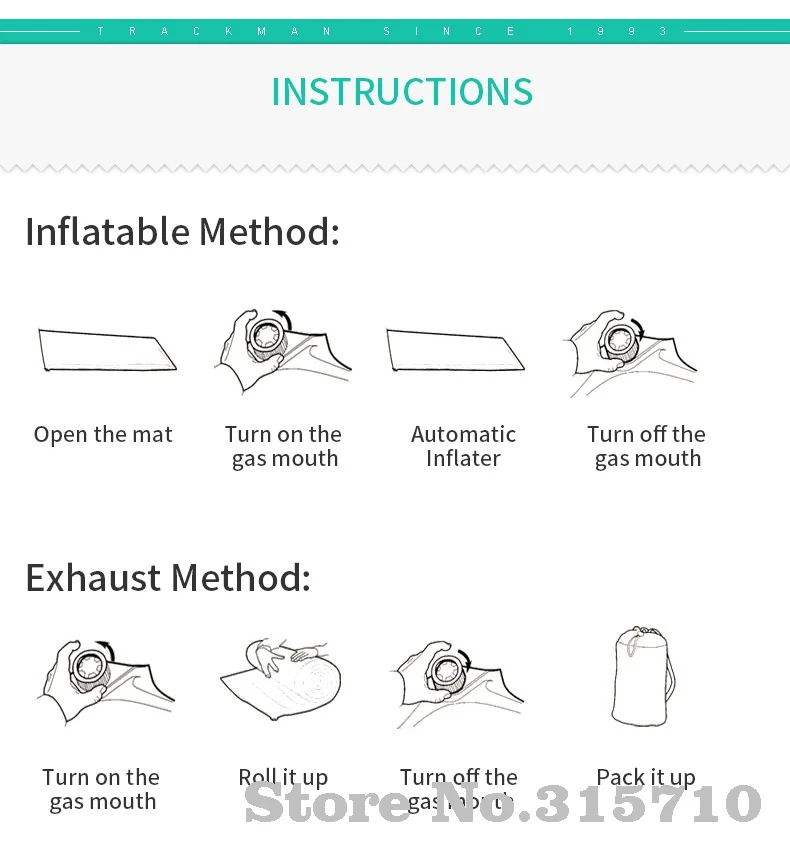 Trackman Одноместный наружный Самонадувающийся спальный коврик с подушкой для кемпинга коврик для палатки путешествия влагостойкий коврик 2 цвета