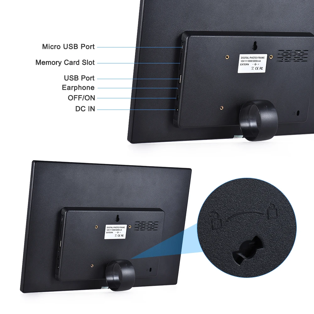 Andoer светодиодный экран с цифровой фоторамкой, настольный альбом, дисплей изображения с инфракрасным пультом дистанционного управления, 7 сенсорных клавиш с Detchable Stent