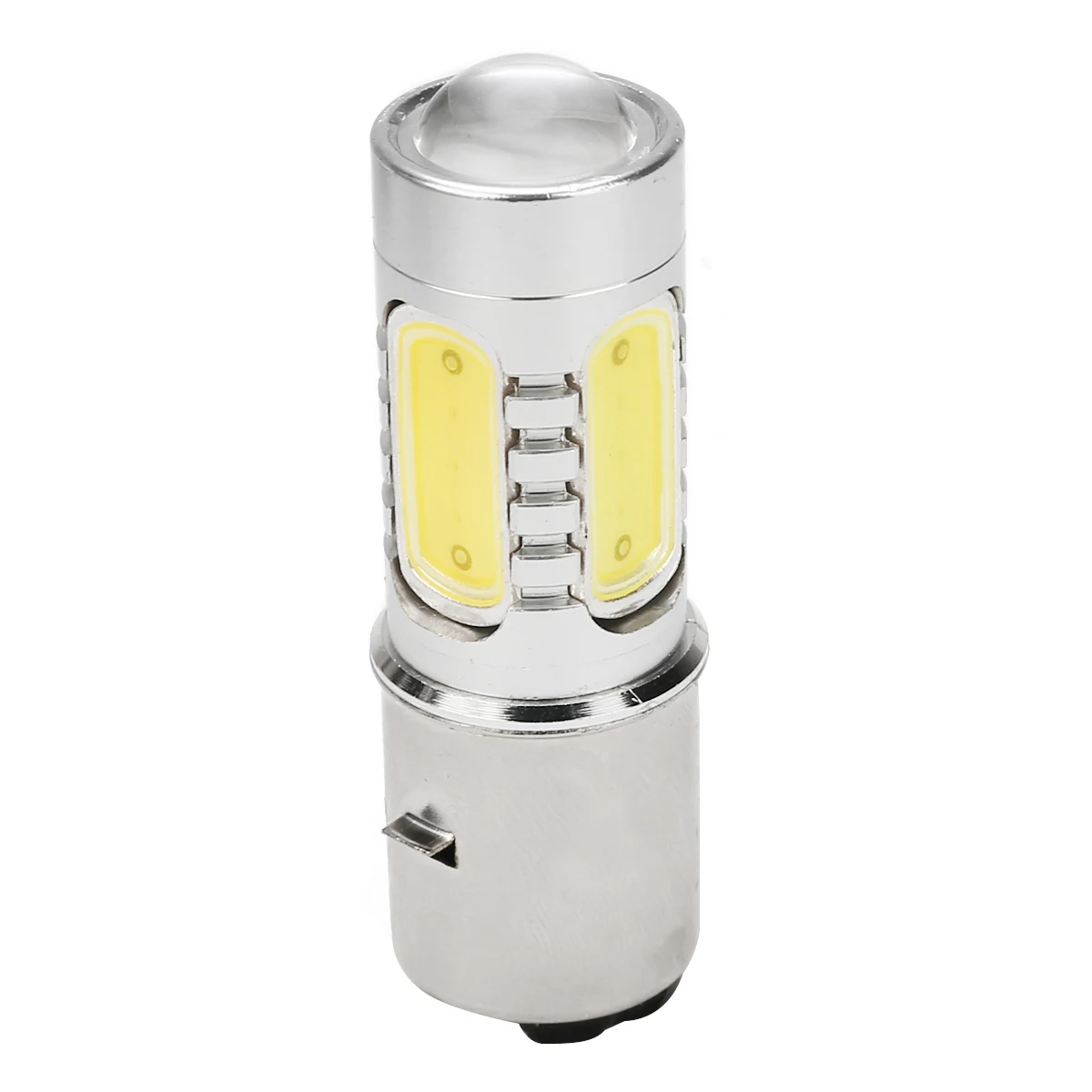 Universal 1pc White Motorcycle H6 Headlight DC12V 7.5W BA20D 4 COB LED Moto Moped Scooter ATV Lamp Bulb Aluminum Light