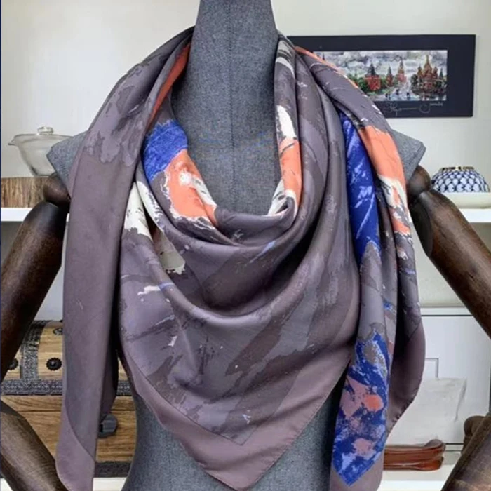 Ван Гог Картина маслом настоящий Шелковый шарф квадратный 130*130 см большой Модный женский шарф роскошный брендовый дизайнерский шарф женский шарф