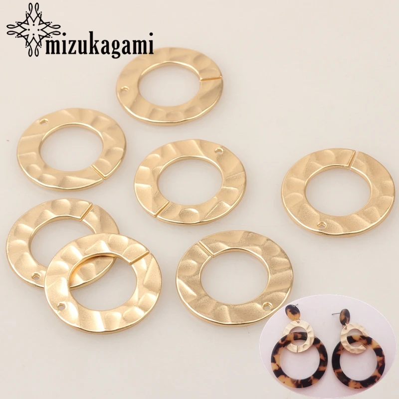 

Zinc Alloy Golden Round Circle Charms Linker Connectors 28MM 6pcs/lot For DIY Fashion Earrings Jewelry Accessories