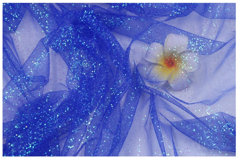 Ширина 150 см блестящая разноцветная ткань Тюль Марля органза сетка для сада Свадьба День Рождения вечерние украшения для дома - Цвет: royal blue
