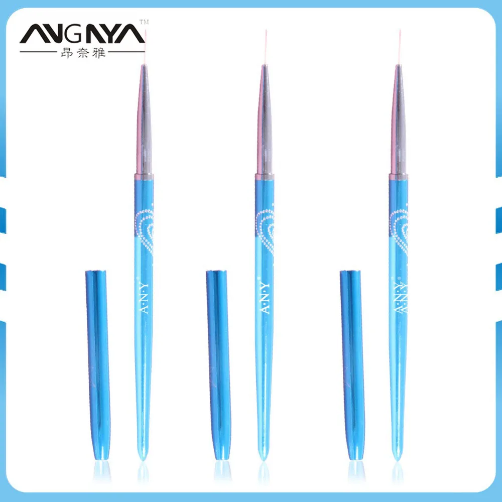 ANGNYA Sky Blue Mini Nail Brushes UV Gel Liner Polish Painting Nail Art Brush Pen Nail Manicure