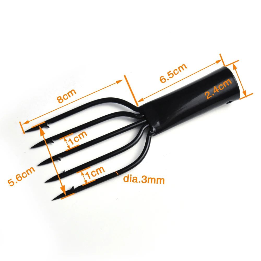 

Topline Tackle Fishing Spear 5 Prong Spearhead Fork Harpoon Tip with Barbs Diving Spear Gun Head Fishing Tools