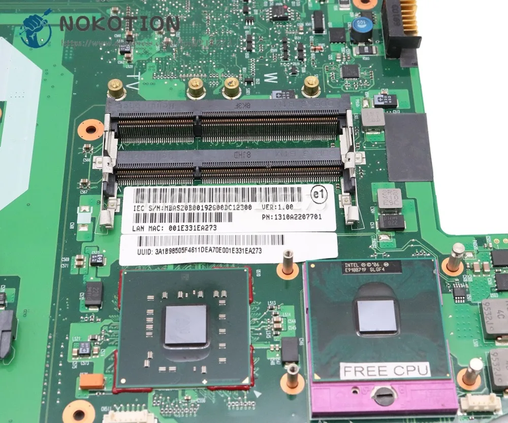 NOKOTION материнская плата для ноутбука acer aspire 8930 8930G основная плата DDR3 с графическим слотом 6050A2207701-MB-A02 MBASZ0B001