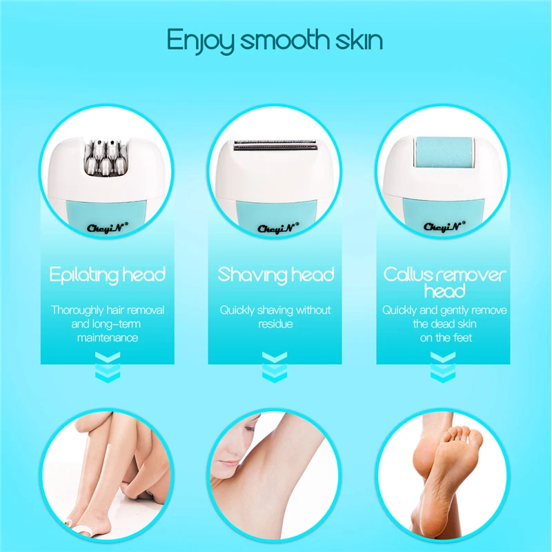 100-240V 3 In 1 Lady Shaver Epilator Electric Shaving Hair Removal Women USB Rechargeable Trimmer Bikini Body depilator Women 40