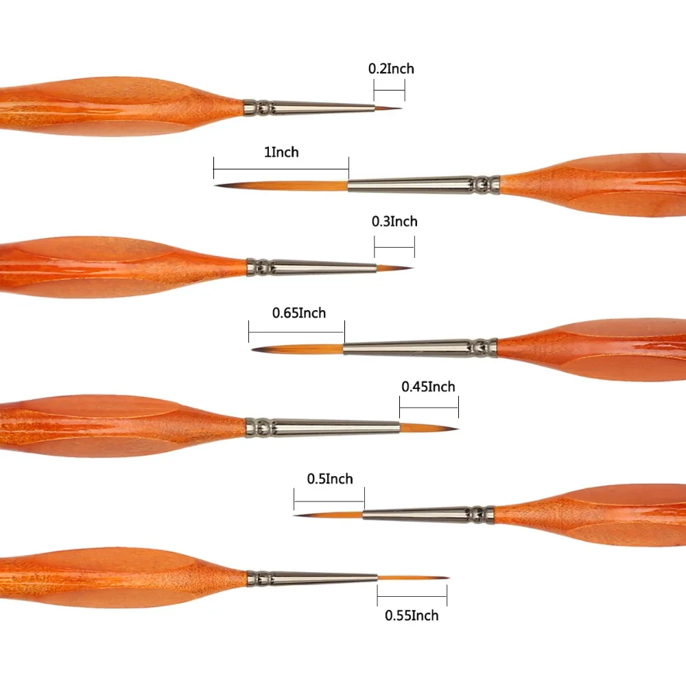 Online 7 Stücke Premium Qualität Miniatur Hookline Stift Feine Aquarell Pinsel set Für Zeichnung Gouache Ölgemälde Pinsel Kunst liefert
