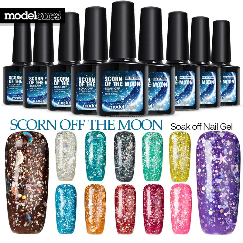 

Modelones 1pcs Diamond Glitter Nail Gel Polish Soak Off Gel Varnish Use with Base Top Need UV Led Lamp Gel Nail Lacquer