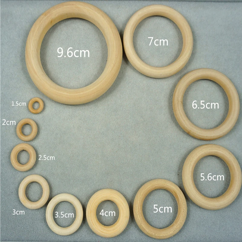 

Wooden Rings Beads Natural Circle Wood Beads for Baby Smooth Teether DIY Jewelry Making 15 20 25 30 35 40 45 50 55 60 65 70 96MM