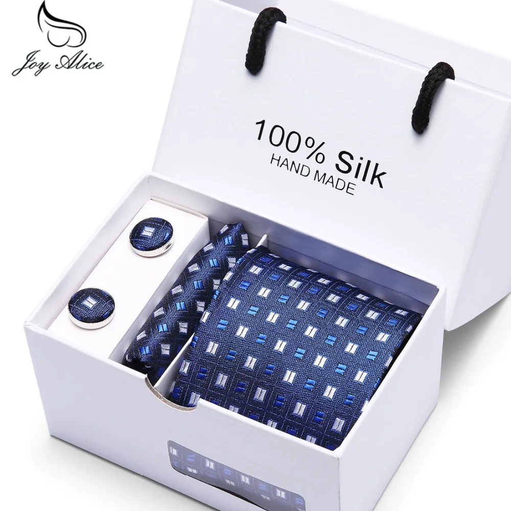 Joy Alice Подарочная коробка персонализированные мужские галстуки Hankie запонки
