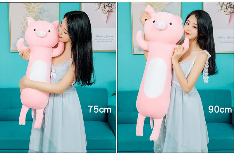 65-110 см супер милая розовая свинья кролик серая собака хомяк плюшевая подушка диван домашний декор мягкий подарок для девочки малыш