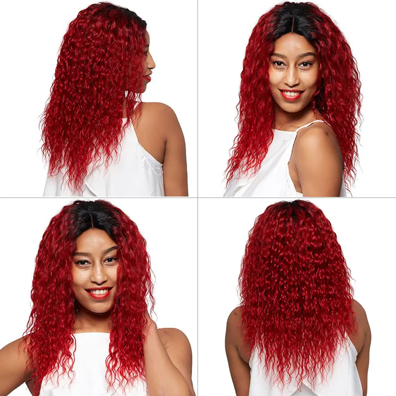 Перуанские волосы красная волна воды пучок s с закрытием бордового цвета 3 пучка s с закрытием Pinshair 100 пучок человеческих волос Nonremy